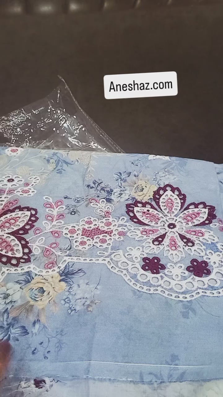 Image printkari unstitch shirt-aasmani