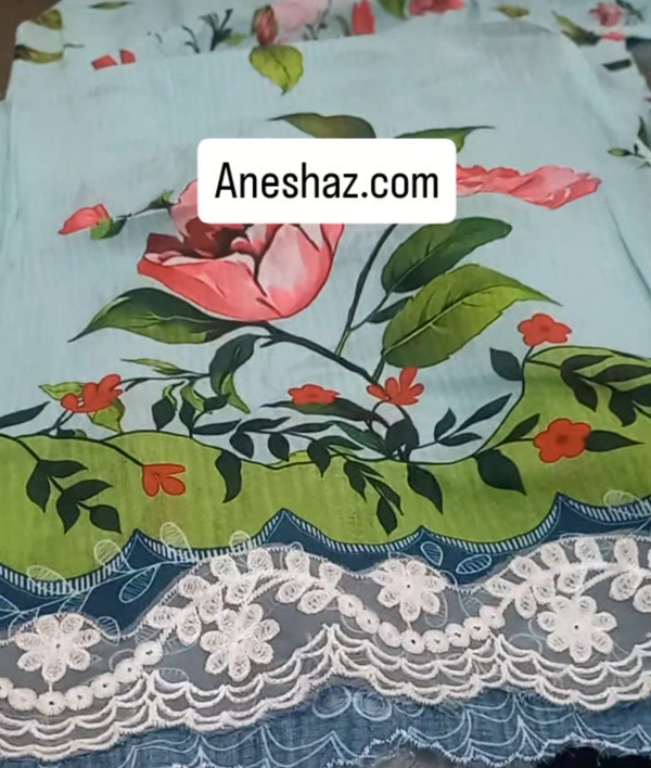 Stitched 3pc Aqua green- Embriodred