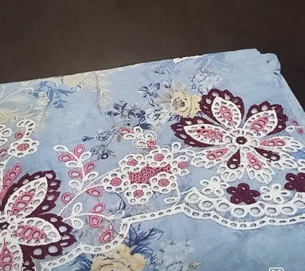 Image printkari unstitch shirt-aasmani