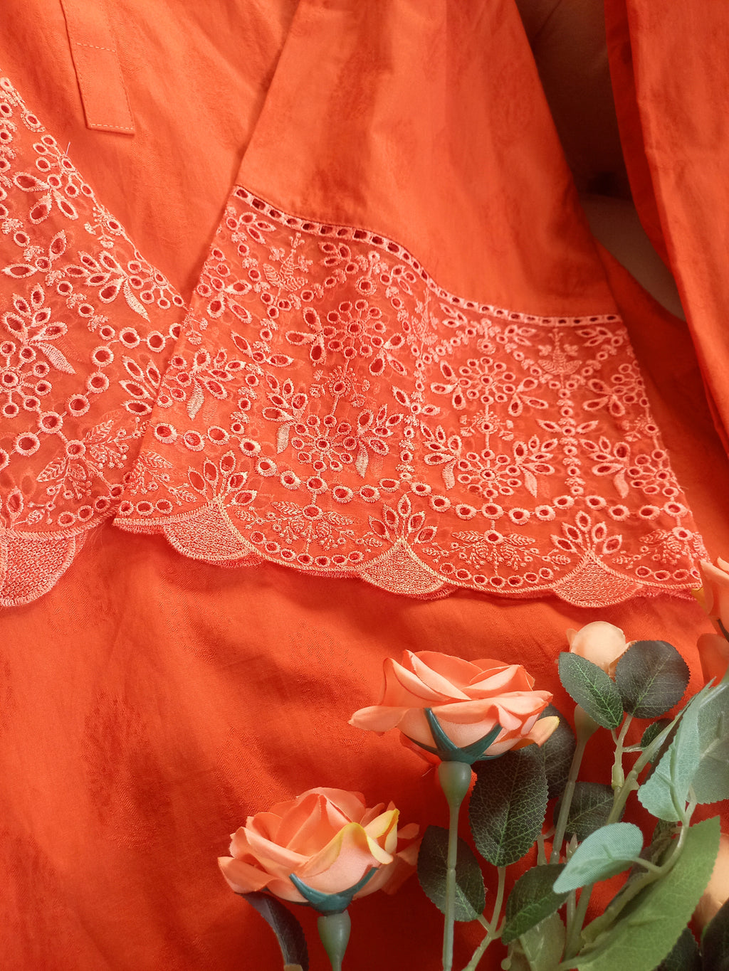 Stitched 2PC Summer Suit – Rusty Orange Elegance