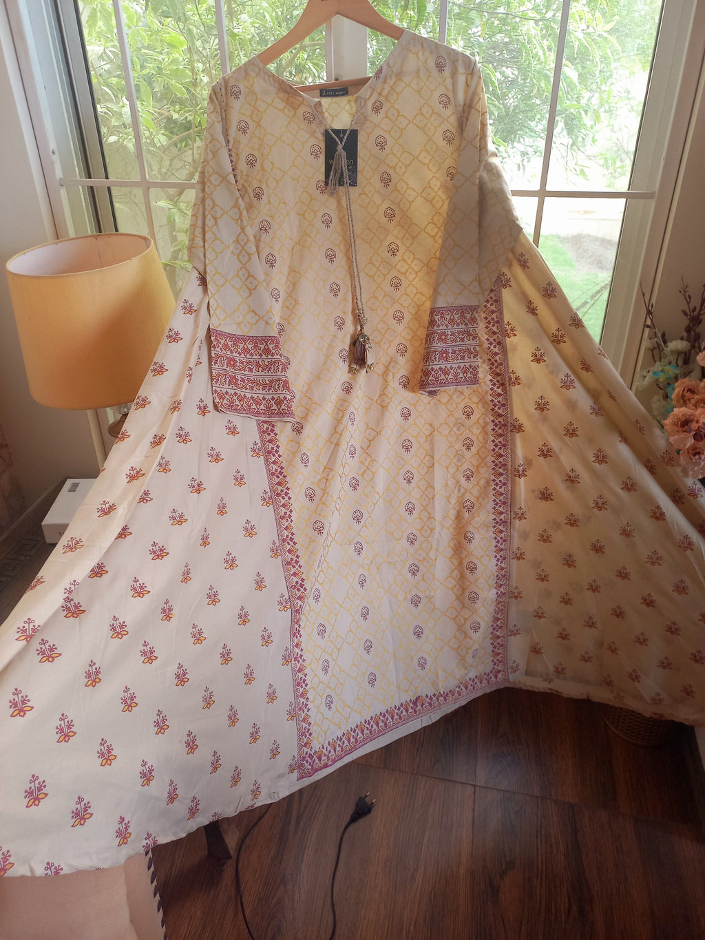 Stitched 3PC Summer Suit – Beige Fairy Frock
