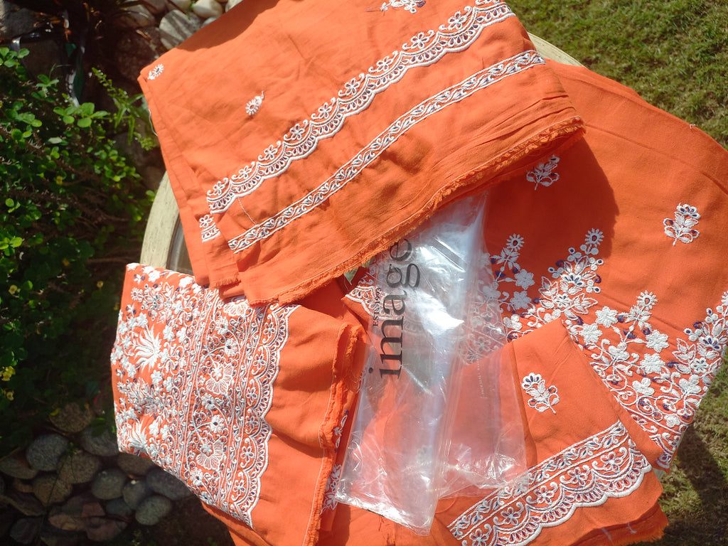 3Pc Embriodred Unstitched
