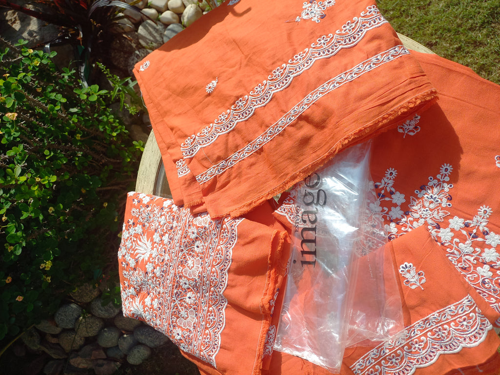 3Pc Embriodred Unstitched