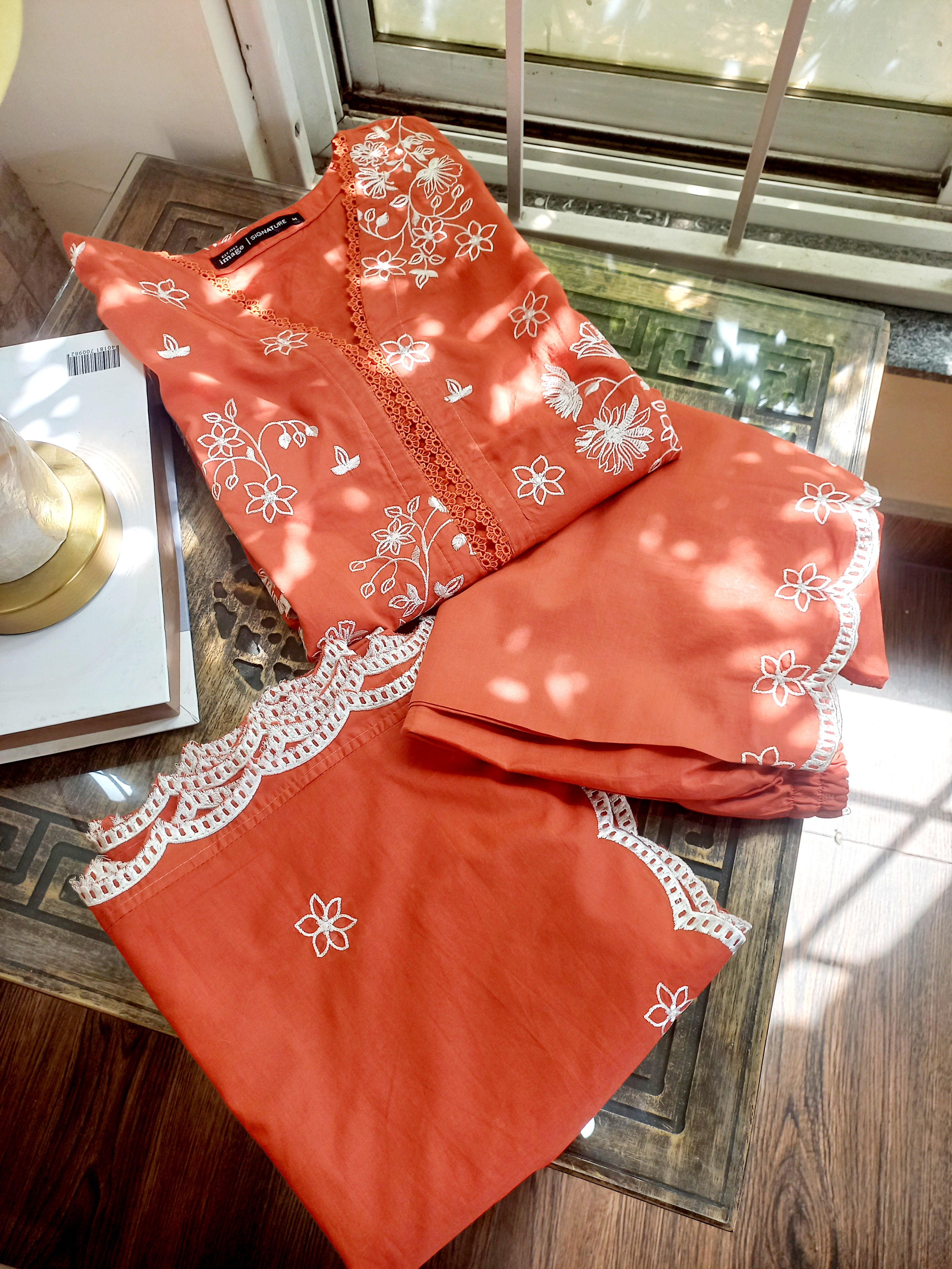 Rustique Blossom – 3PC Cutwork Embroidered Suit