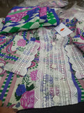 Stitched 3pc Lawn Multi Floral-Embriodred