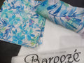 3PC -Bareeze Lawn Unstitched allover printed/embriodred shirt with pure shaffon dupatta